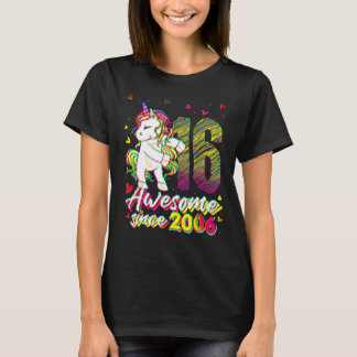 T-shirt 16 Years Old Unicorn Flossing 16th Birthday Unico