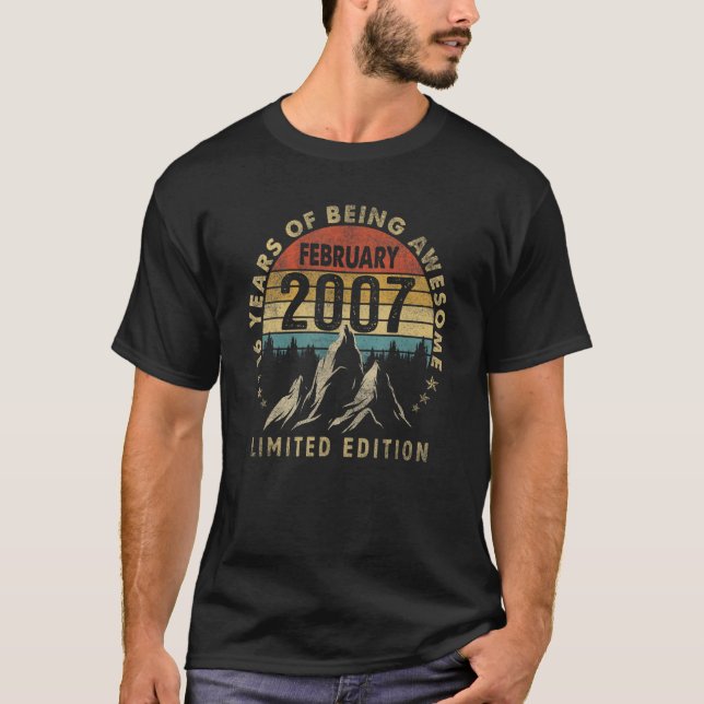 T-shirt 16e anniversaire 16 ans Février 2007 (Devant)