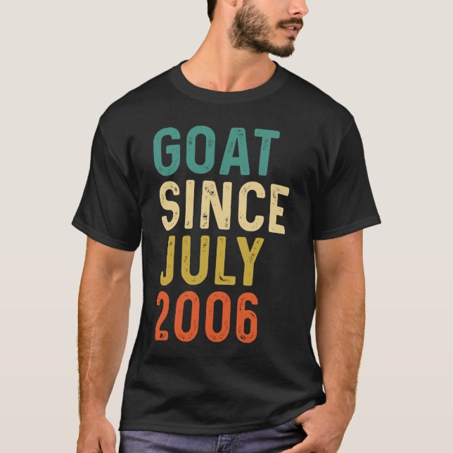 T-shirt 16e anniversaire 16 ans GOAT depuis juillet 2006 (Devant)