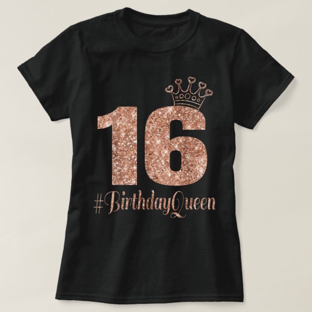 T-shirt 16e anniversaire Ado Sweet sixteen 16 Rose (Design devant)