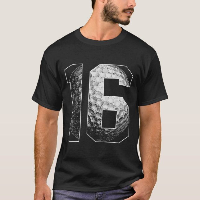 T-shirt 16e anniversaire Boy Golf Player Golf 16 ans (Devant)