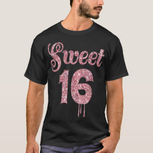 T-shirt 16e anniversaire Cadeau Ado Sweet Siteen Rose rose
