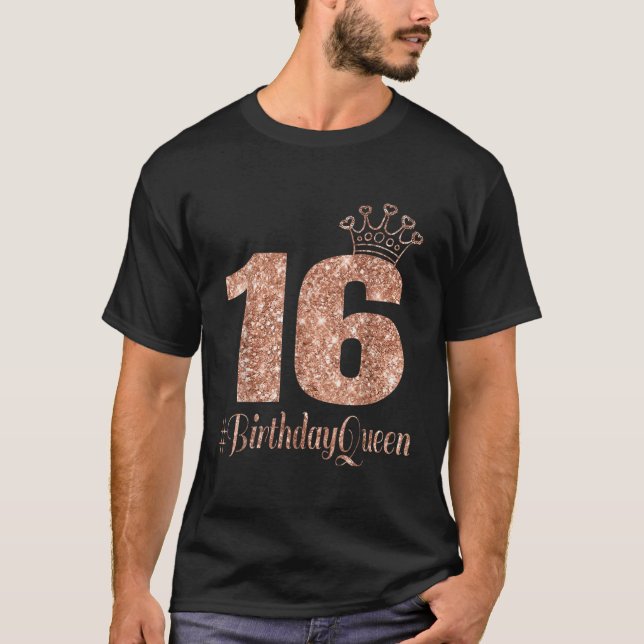 T-shirt 16e anniversaire Cadeau Ado Sweet sixteen 16 Rose  (Devant)