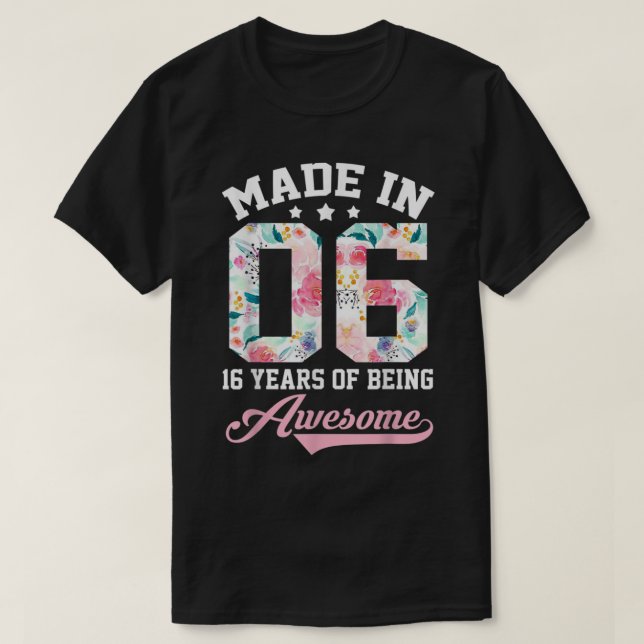 T-shirt 16e anniversaire cadeau fille pour adolescentes Fa (Design devant)