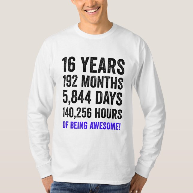 T-shirt 16e anniversaire // Compte à rebours pour l’annive (Devant)
