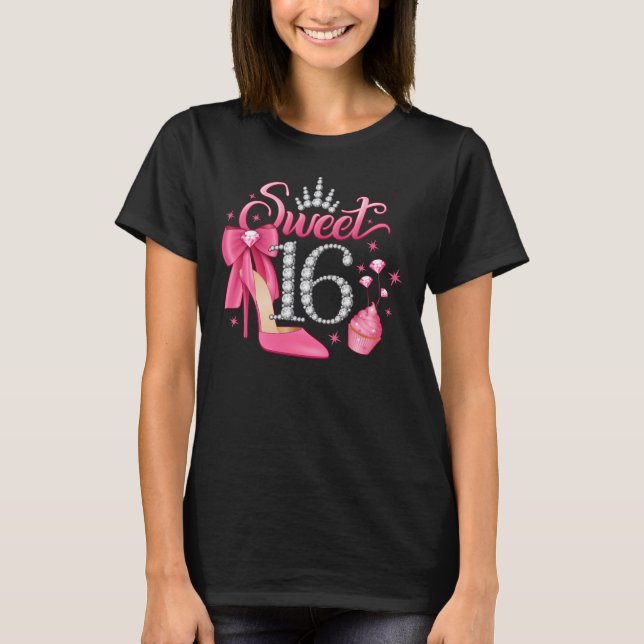 T-shirt 16e anniversaire. Doux 16 fille (Devant)