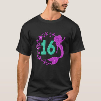 T-shirt 16e anniversaire fille sirène ans 16 ans