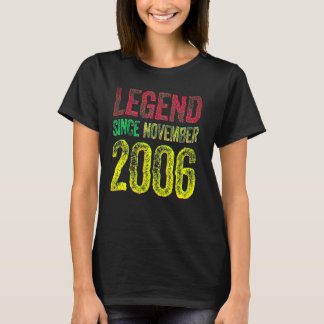 T-shirt 16e anniversaire Novembre Né 16 ans légende depuis