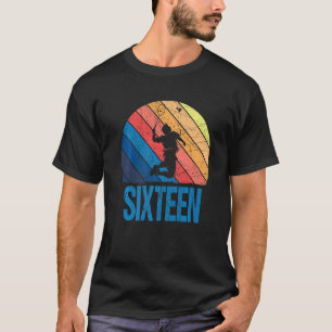 T-shirt 16e anniversaire Retro Badminton 16 ans Boy Gir