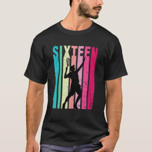 T-shirt 16e anniversaire Retro Tennis Boys Filles 16 ans