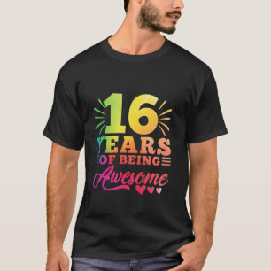 T-shirt 16e anniversaire Tie Dye 16 ans 16 ans fille année