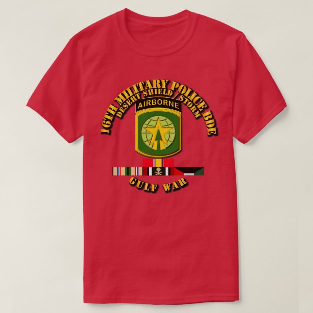 T-shirt 16e Police Militaire Bde Desert Storm Shield avec  (Design devant)