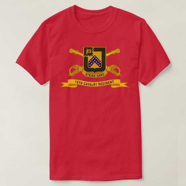 T-shirt 16e régiment de cavalerie avec Br Ribbon (Design devant)