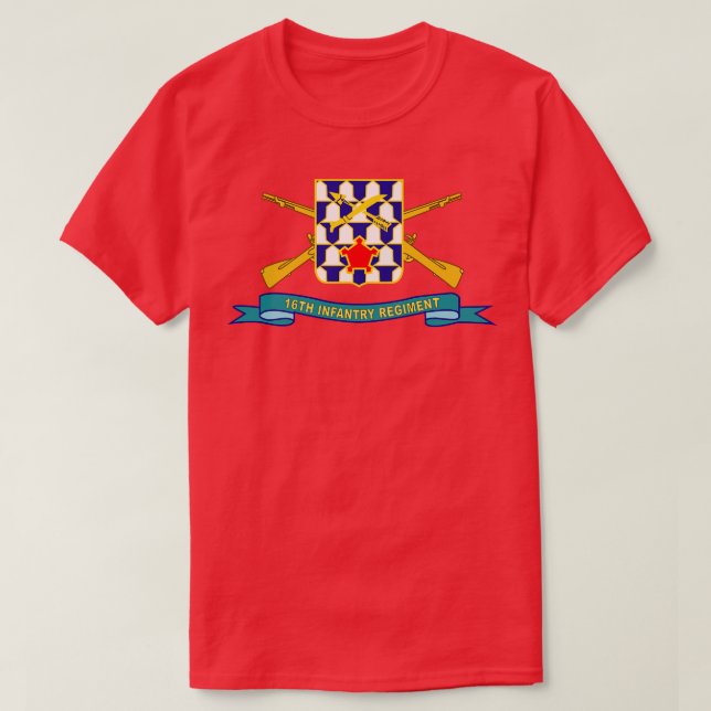 T-shirt 16e Régiment d'infanterie DUI w Br Ribbon X (Design devant)