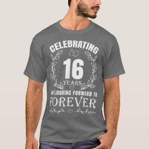 T-shirt 16ème anniversaire de Mariage mignon pour les coup