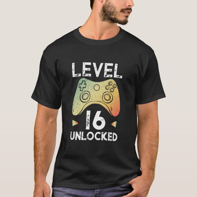 T-shirt 16ème Niveau 16 de chemise de Gamer de garçon (Devant)