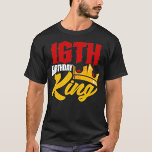 T-shirt 16th Birthday King Siteen 16 Years Old Crown