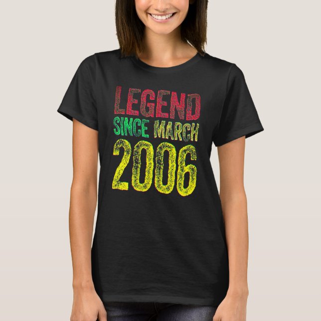 T-shirt 16th Birthday March Born Shirt 16 Years Legend Sin (Devant)