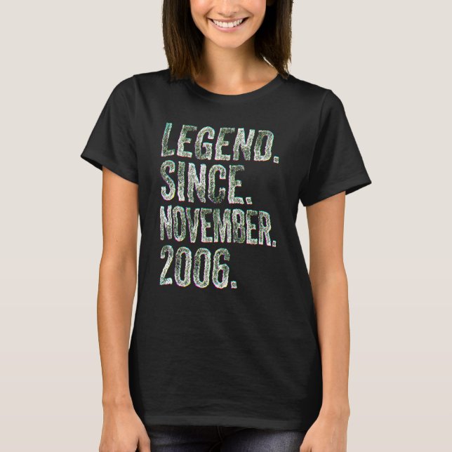 T-shirt 16th Birthday  November Born 16 Years Legend Since (Devant)