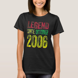 T-shirt 16th Birthday October Born 16 Years Legend Since 2