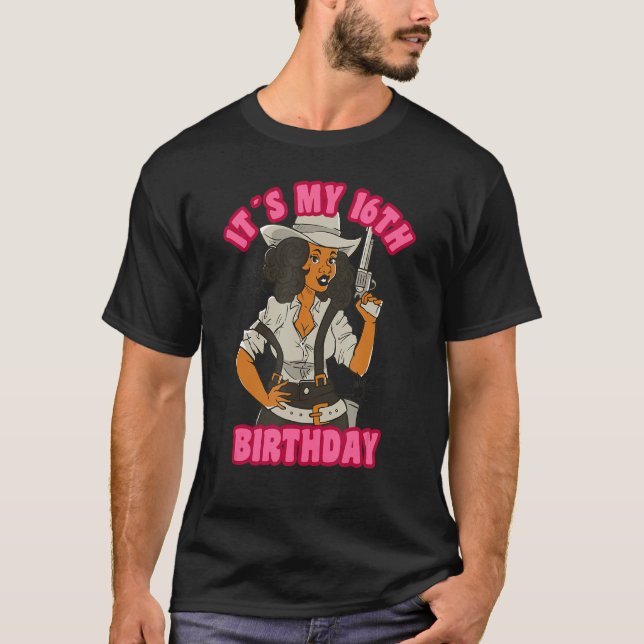 T-shirt 16yo Cowgirl Anniversaire 16 Filles Son 16ème anni (Devant)