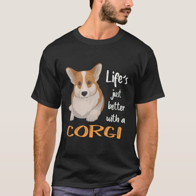T-shirt 170 La vie est meilleure avec un Corgi (Devant)