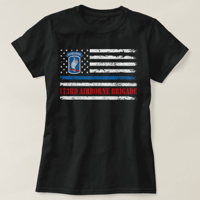 T-shirt 173e Brigade aéroportée Chevalier-drapeau américai (Design devant)