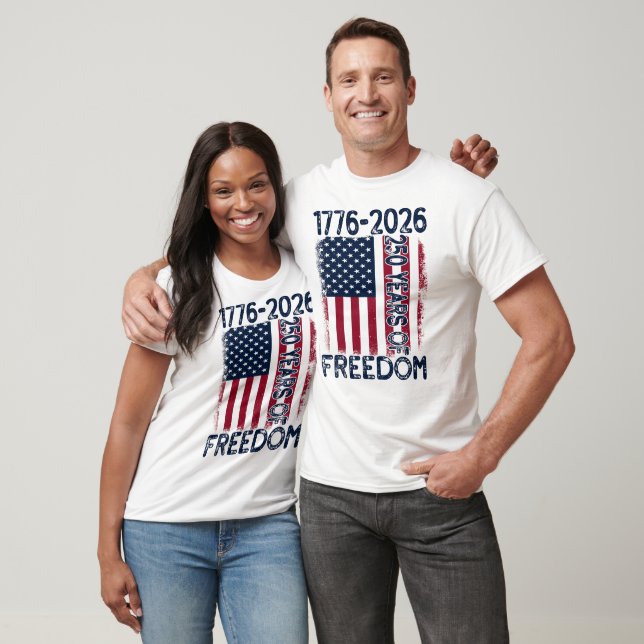 T-shirt 1776 2026 250 Years Of Freedom Usa Flag (Unisexe)