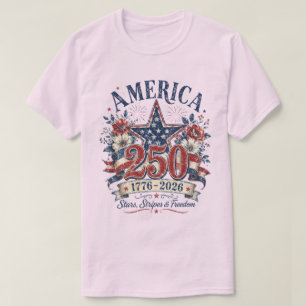 T-shirt 1776 - 2026 Étoiles, Rayures et Liberté, 4 juillet