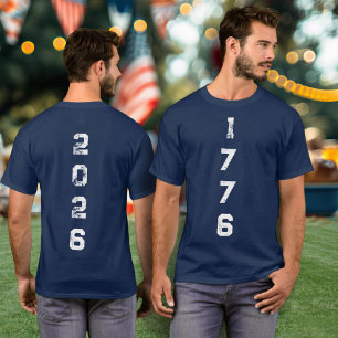 T-shirt 1776 2026 Semiquincentennal Numérique Vertical