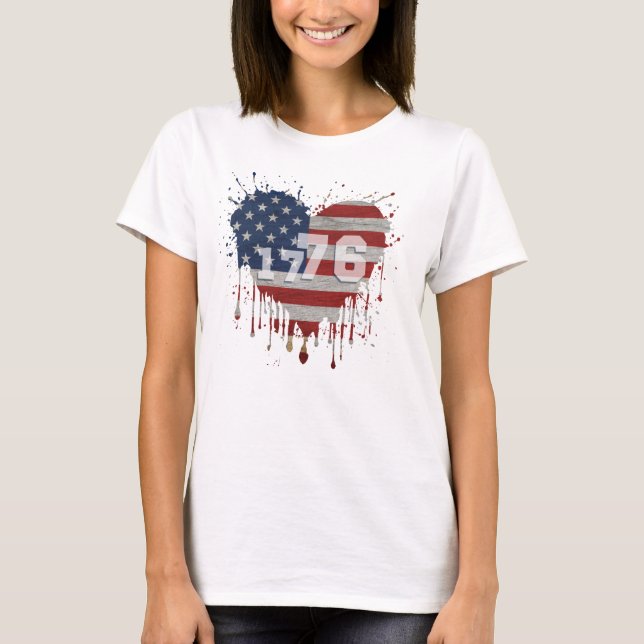 T-shirt 1776 American Flag (Devant)