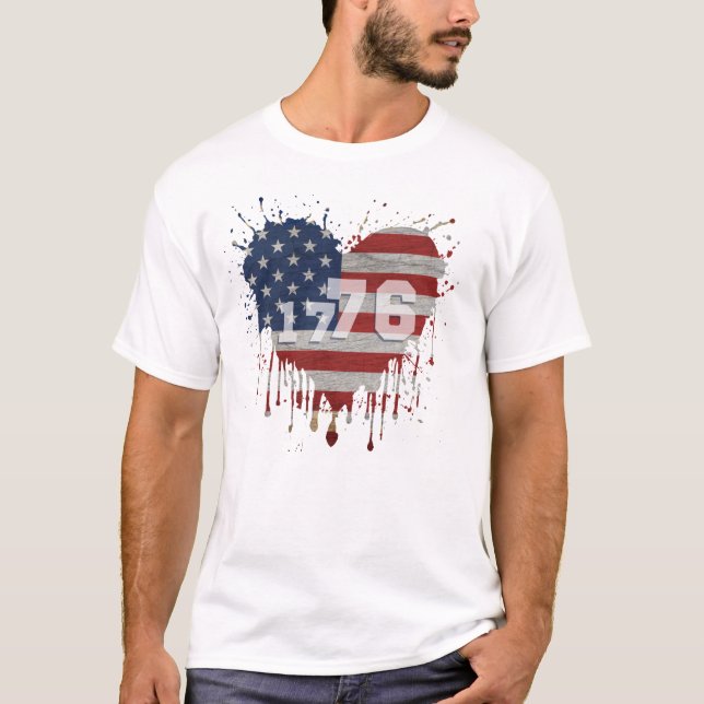T-shirt 1776 American Flag (Devant)