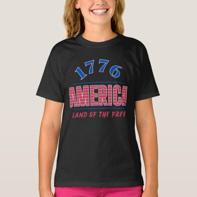 T-SHIRT 1776 AMÉRIQUE TERRE DE LIBERTÉ   (Devant)