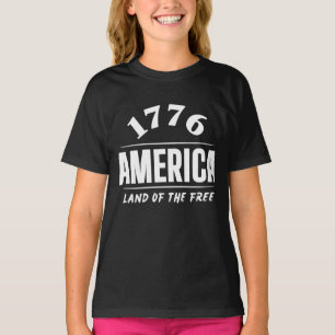 T-SHIRT 1776 AMÉRIQUE TERRE DE LIBERTÉ 4 JUILLET LIBERTÉ