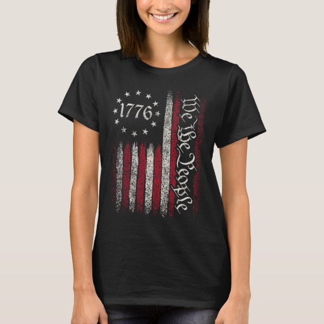 T-shirt 1776 Drapeau Constitution Fête de l'Indépendance A (Devant)