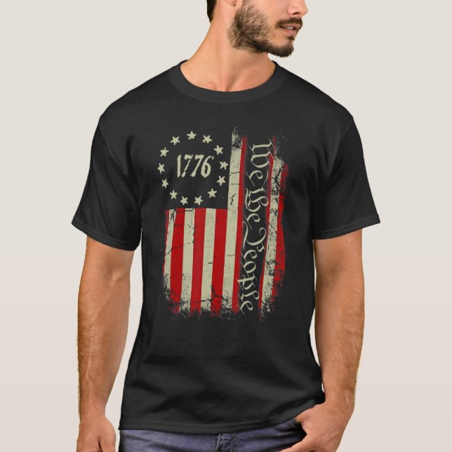 T-shirt 1776 Nous Le Peuple Constitution Patriotique Améri (Devant)