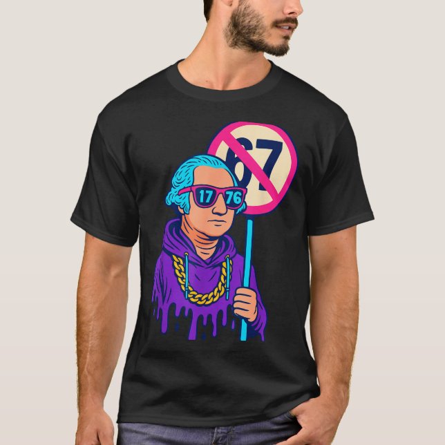 T-shirt 1776 Plus de 67 Meme drôle George Washington Drip  (Devant)