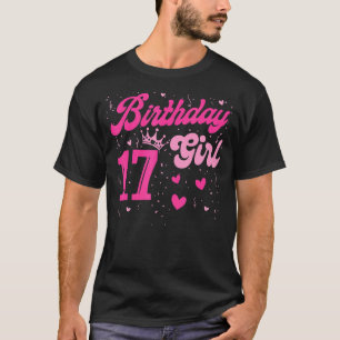 T-shirt 17 Anniversaire Fille Douce Dix-sept 17e Couronne