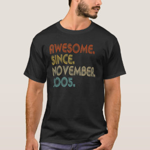T-shirt 17 Ans 17 Anniversaire Awesome Depuis Novembre