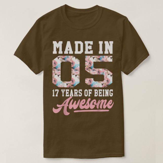T-shirt 17 Ans 17e anniversaire Cadeau adolescentes Filles (Design devant)