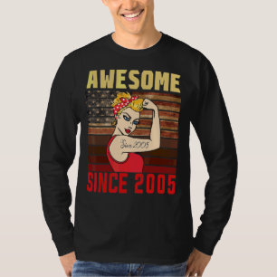 T-shirt 17 Ans Awesome depuis 2005 17ème Anniversaire Femm