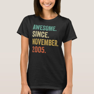 T-shirt 17 Ans Awesome Depuis Novembre 2005 17th Bir