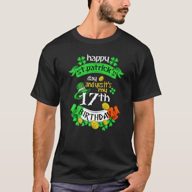 T-shirt 17 Ans Jour de la Saint Patrick C'Est Mon 17e Anni (Devant)