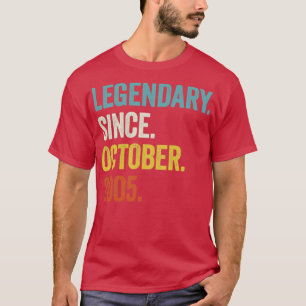T-shirt 17 Ans Légendaire Depuis Octobre 2005 17e Bir