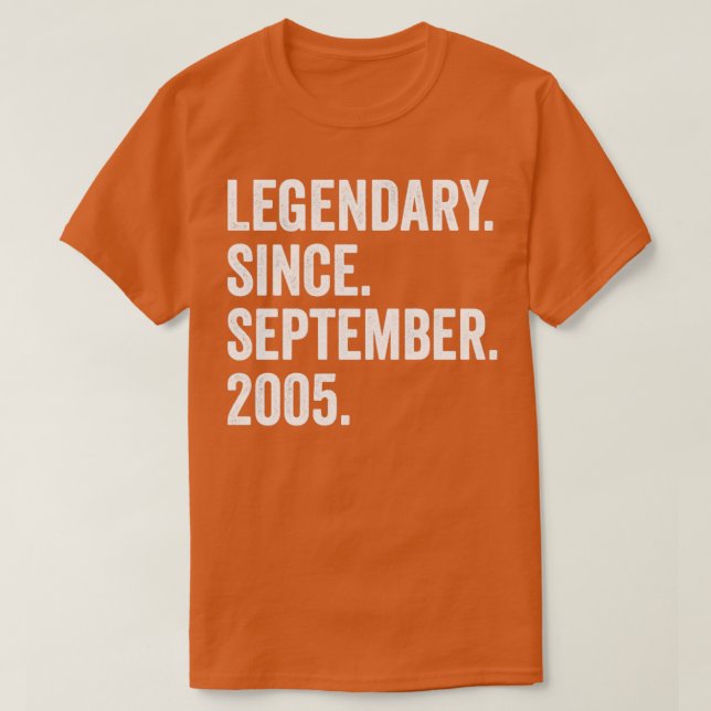 T-shirt 17 Ans Légendaire Depuis Septembre 2005 17e B (Design devant)