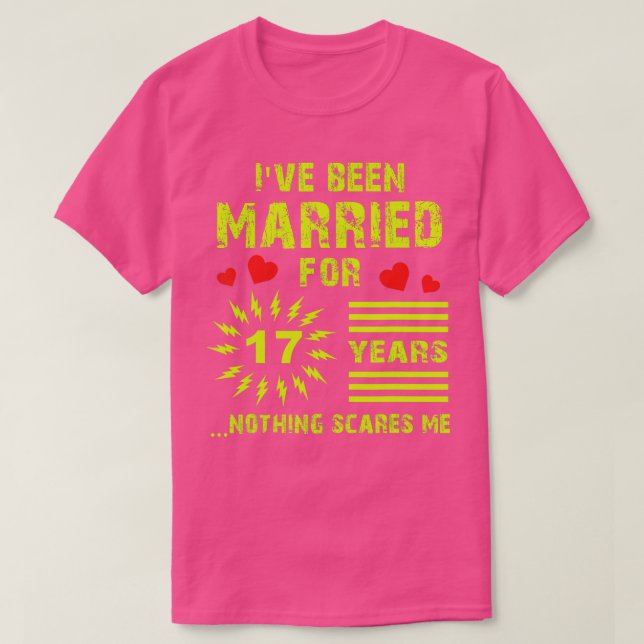 T-shirt 17 ans Mariage Anniversaire Idées cadeaux pour lui (Design devant)