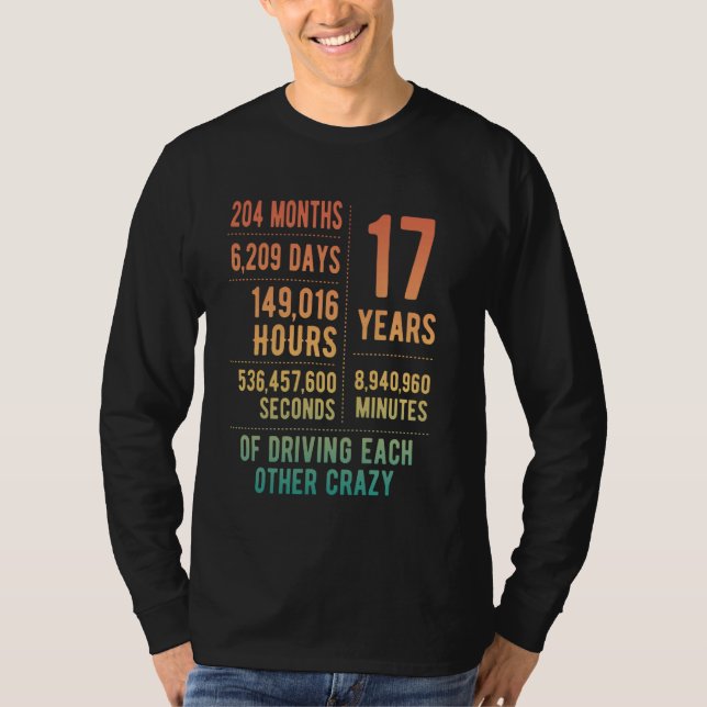 T-shirt 17 ans mariés Funny 17e anniversaire de Mariage (Devant)