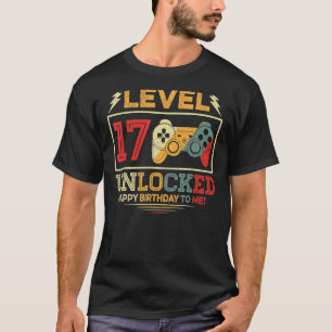 T-shirt 17 Ans Niveau 17 Déverrouillé 17e anniversaire gar