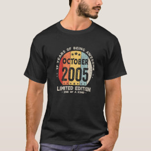 T-shirt 17 Ans Octobre 2005 17e Anniversaire