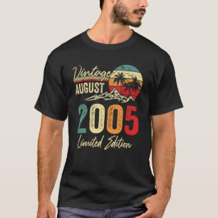 T-shirt 17 ans Vintage août 2005 17e anniversaire